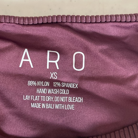 Aro Belle Ribbed Cheeky Swim Bottom Berry Size XS - Picture 5 of 6